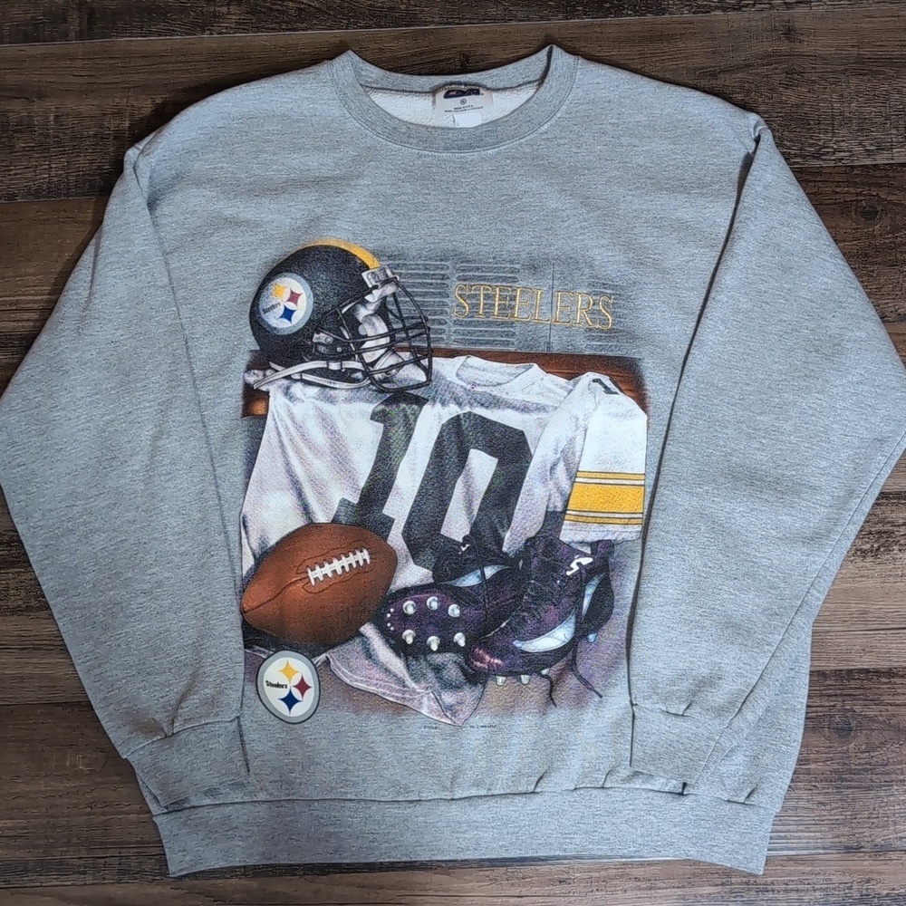 Vintage 1998 CSA Pittsburgh Steelers Football NFL Sweatshirt Size XL in Grey